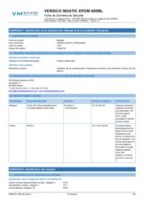 Versico mastic EPDM 600ML - SDS